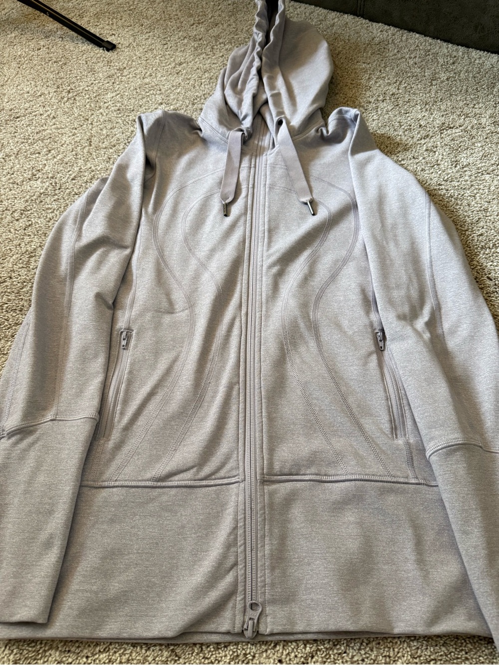 lululemon athletica Heather Light Gray Zip Hoodie